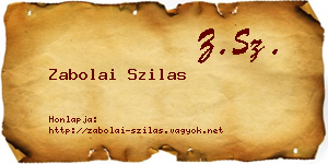 Zabolai Szilas névjegykártya
